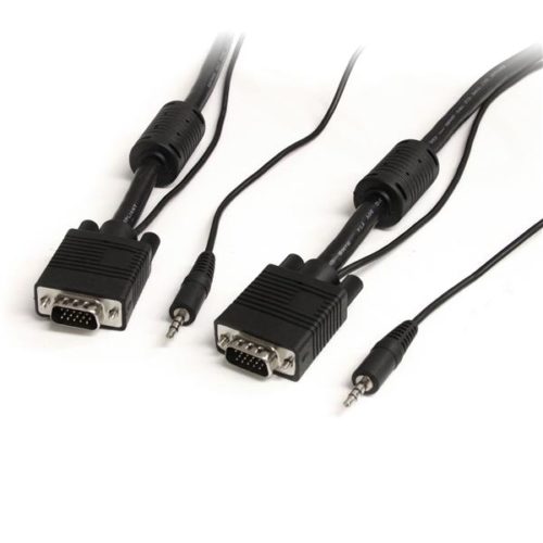StarTech.com Cable VGA (D-Sub) + 3.5mm Macho, 7.6 Metros, Negro ALTA RESOLUCION VGA CON AUDIO .