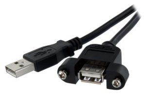 StarTech.com Cable USB 2.0, USB A Macho - USB A Hembra, 30cm, Negro EN PANEL MACHO A HEMBRA USB A .