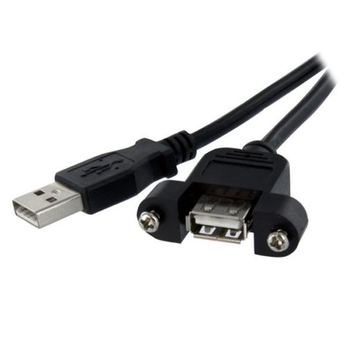 StarTech.com Cable USB 2.0, USB A Macho - USB A Hembra, 30cm, Negro EN PANEL MACHO A HEMBRA USB A .