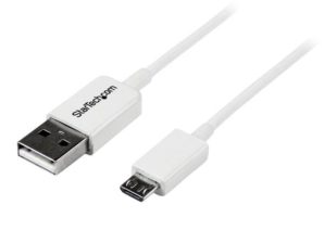 StarTech.com Cable USB 2.0, USB A Macho - Micro USB B Macho, 2 Metros, Blanco ADAPTADOR BLANCO TELEFONO .