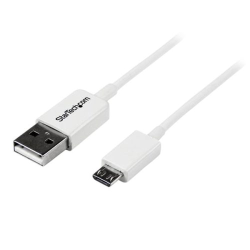 StarTech.com Cable USB 2.0, USB A Macho - Micro USB B Macho, 2 Metros, Blanco ADAPTADOR BLANCO TELEFONO .