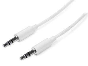 StarTech.com Cable 3.5mm Macho - 3.5mm Macho, 3 Metros, Blanco MINIJACK PLUG MACHO MACHO .