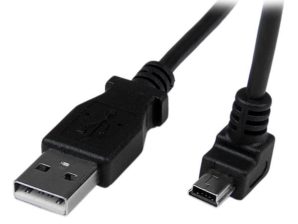 StarTech.com Cable USB 2.0, USB A Macho - mini-USB B Macho, 2 Metros, Negro ACODADO HACIA ABAJO ADAPTADOR