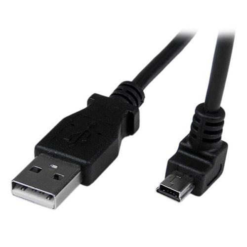 StarTech.com Cable USB 2.0, USB A Macho - mini-USB B Macho, 2 Metros, Negro ACODADO HACIA ABAJO ADAPTADOR