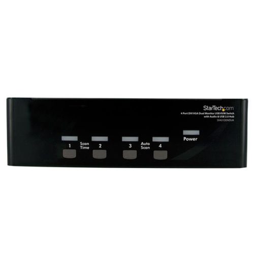 CONMUTADOR SWITCH KVM DE 4 PC 2 PANTALLAS DVI VGA AUDIO USB