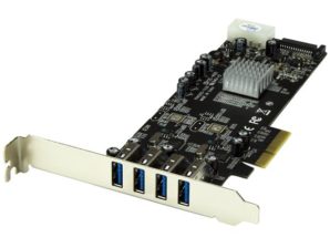 Startech.com Tarjeta PCI Express con Fuente Molex, 4 Puertos USB 3.0 USB 3.0 FUENTE SATA MOLEX UASP