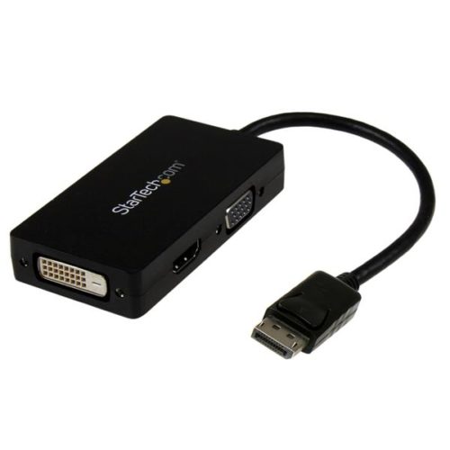 Startech.com Adaptador Convertidor DisplayPort Macho - VGA/DVI/HDMI Hembra, 28.4cm, Negro DISPLAYPORT A VGA DVI HDMI