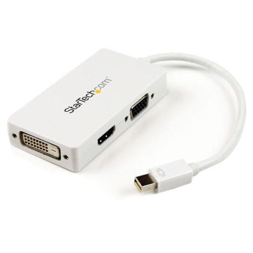 Startech.com Adaptador Mini DisplayPort - VGA/DVI/HDMI para MacBook, Blanco VGA DVI HDMI CONVERTIDOR MACBOOK.