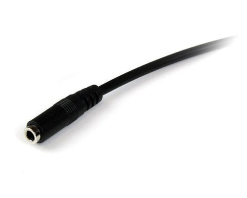 Cable Startech.com 3.5mm Macho - 3.5mm Hembra, 2 Metros, Negro PINES HEADSET DIADEMA JACK 3.5MM.
