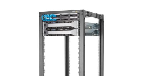 Startech.com Rack Armario Bastidor Abierto de Servidores de 4 Columnas y 42U, con Ruedas POSTES PROFUNDIDAD AJUSTABLE .