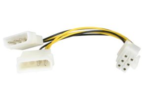 CABLE ADAPTADOR ALIMENTACION 15CM LP4 A PCI-E 6PIN DE TARJETA.