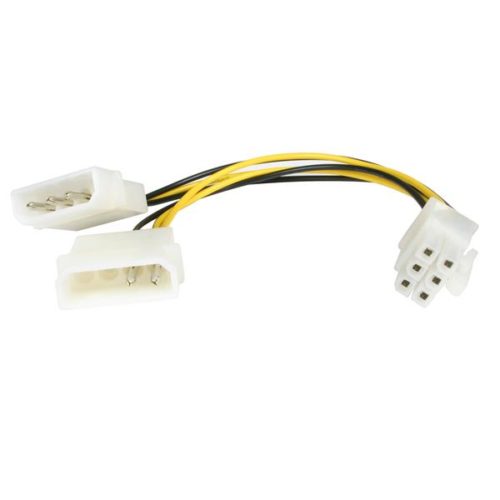CABLE ADAPTADOR ALIMENTACION 15CM LP4 A PCI-E 6PIN DE TARJETA.