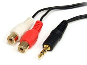 StarTech.com Cable 3.5mm Macho - 2x RCA Hembra, 1.8 Metros, Negro JACK 3.5MM MACHO A RCA HEMBRA .