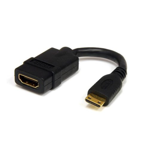 Startech.com Cable Adaptador HDMI Hembra - mini HDMI Macho, 12cm VELOCIDAD 12CM HDMI MINI HDMI .