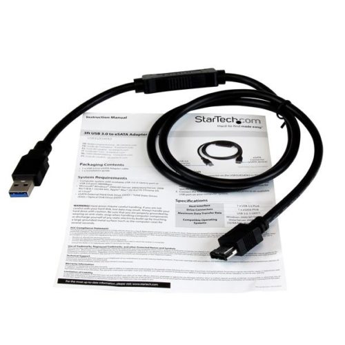 Cable StarTech.com USB 3.0 - eSATA para Disco Duro o SSD, SATA 6Gbps, 91cm A ESATA PARA DISCO DURO O SSD .