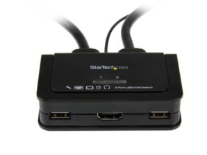 StarTech.com Switch KVM de 2 Puertos HDMI USB Audio con Cables Integrados HDMI USB AUDIO CON CABLES