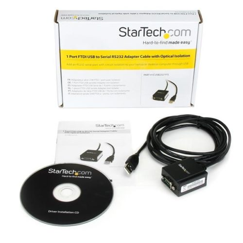 StarTech.com Cable USB a 1 Puerto Serie Serial RS232 DB9 FTDI Aislamiento Óptico, 1.8 Metros SERIAL RS232 FTDI AISLAMIENTO .