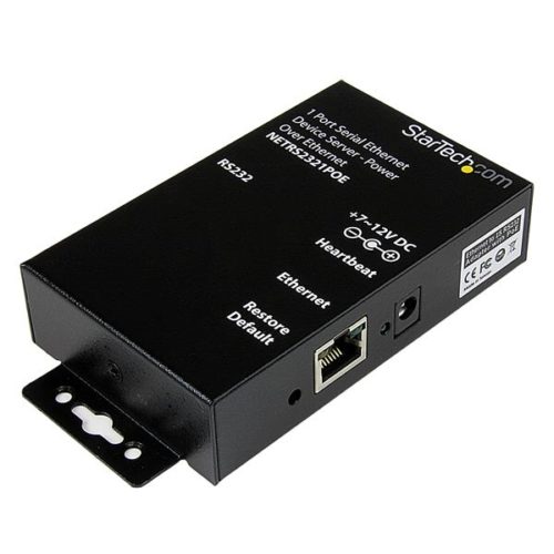 StarTech.com Servidor de Dispositivos Serie de 1 Puerto RS-232 con Power over Ethernet PoE, Conversor Serial a Red IP PUERTO POWER OVER ETHERNET IP