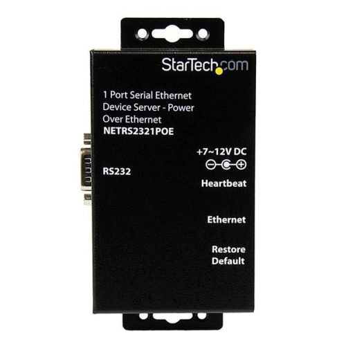 StarTech.com Servidor de Dispositivos Serie de 1 Puerto RS-232 con Power over Ethernet PoE, Conversor Serial a Red IP PUERTO POWER OVER ETHERNET IP