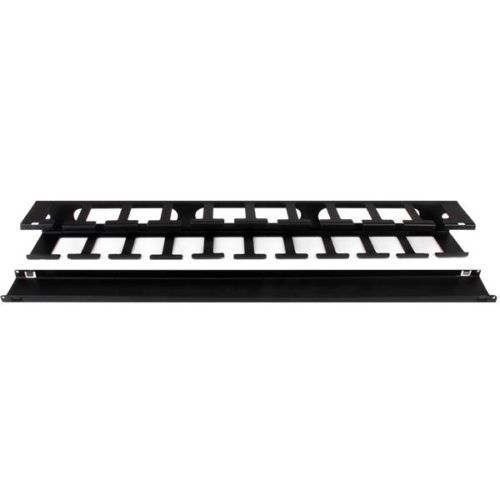 StarTech.com Panel Canaleta Horizontal de 1U con Cubierta para Gestión de Cableado en Racks y Perforaciones Laterales CON CUBIERTA RACK