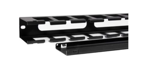 StarTech.com Panel Canaleta Horizontal de 1U con Cubierta para Gestión de Cableado en Racks y Perforaciones Laterales CON CUBIERTA RACK