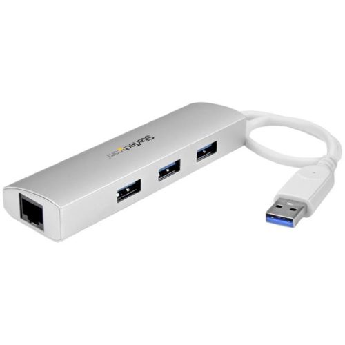 StarTech.com Hub Concentrador de 3 Puertos USB A 3.0 con Adaptador de Red Ethernet Gigabit CABLE 3 PUERTOS USB Y RED