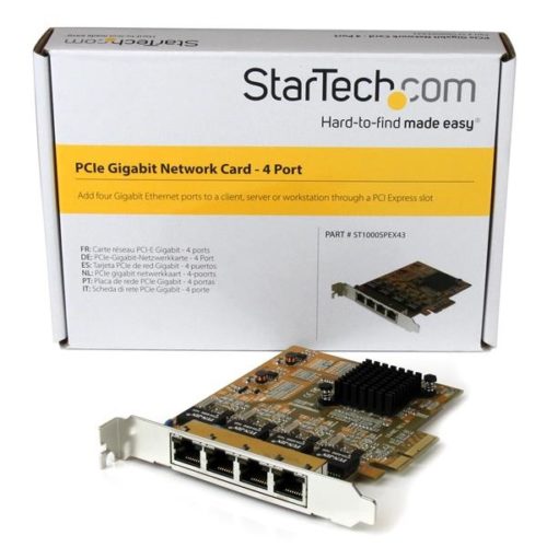 StarTech.com Tarjeta PCI Express Ethernet Gigabit de 4 Puertos RJ-45, Alámbrico, 2000 Mbit/s 4 PUERTOS RJ45 .