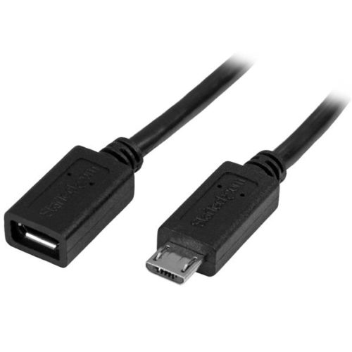 StarTech.com Cable Micro USB B Macho - Micro USB B Hembra, 50cm, Negro ALARGADOR MACHO A HEMBRA .