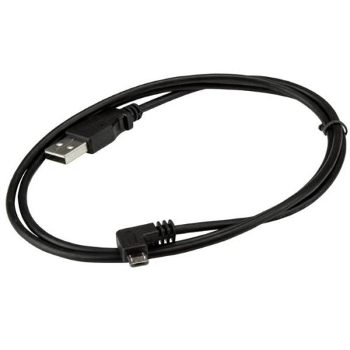 StarTech.com Cable Micro USB con Ángulo Derecho, 1 Metro, Negro ACODADO A LA DERECHA