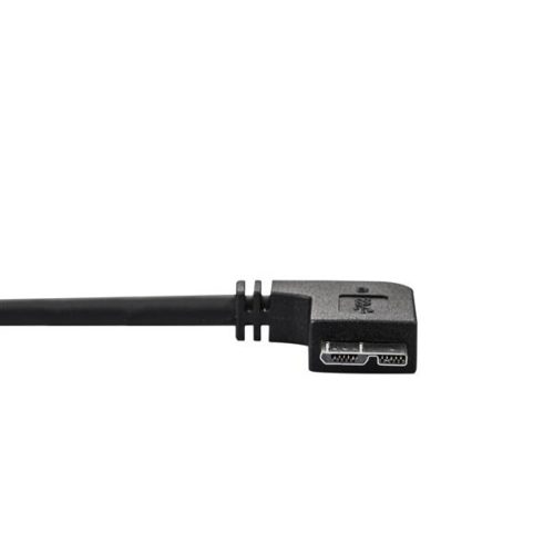 StarTech.com Cable Delgado de Micro USB 3.0, Ángulo Izquierdo, 50cm, Negro 3.0 ACODADO A IZQUIERDA A USB A .