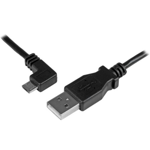 StarTech.com Cable Micro USB con Ángulo Izquierdo, 2 Metros, Negro ACODADO A LA IZQUIERDA .