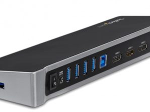 StarTech.com Docking Station USB3DOCKH2DP, 5x USB 3.0, 1x RJ-45, 2x DisplayPort TRIPLE PARA LAPTOP .