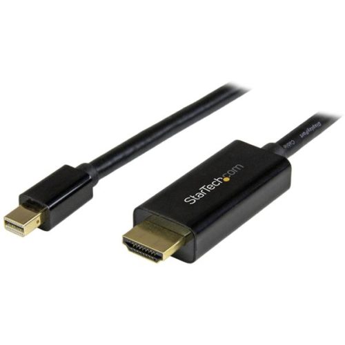 StarTech.com Cable Mini DisplayPort Macho - HDMI Macho Ultra HD 4K, 2 Metros, Negro MINI DISPLAYPORT A HDMI 2M NEGRO.