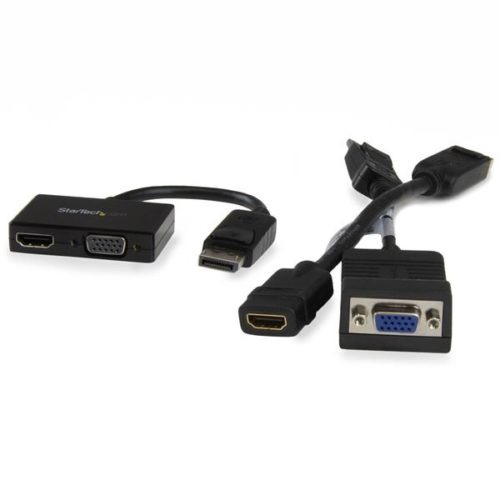 StarTech.com Adaptador DisplayPort para Viajes, DisplayPort - HDMI o VGA, Negro DISPLAYPORT A HDMI O VGA