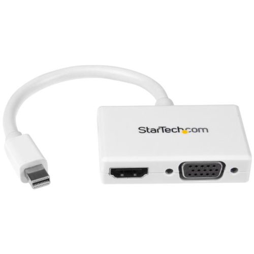 StarTech.com Adaptador Mini DisplayPort de Audio/Video para Viajes, Mini DisplayPort - HDMI o VGA, Blanco DISPLAYPORT A HDMI O VGA BLANCO .
