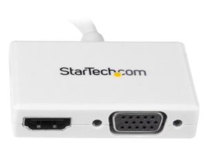 StarTech.com Adaptador Mini DisplayPort de Audio/Video para Viajes, Mini DisplayPort - HDMI o VGA, Blanco DISPLAYPORT A HDMI O VGA BLANCO .
