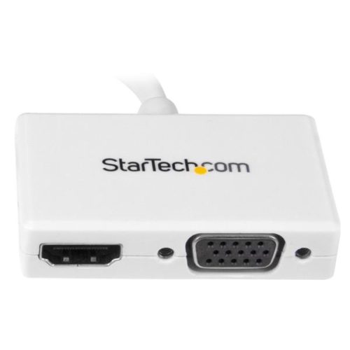 StarTech.com Adaptador Mini DisplayPort de Audio/Video para Viajes, Mini DisplayPort - HDMI o VGA, Blanco DISPLAYPORT A HDMI O VGA BLANCO .