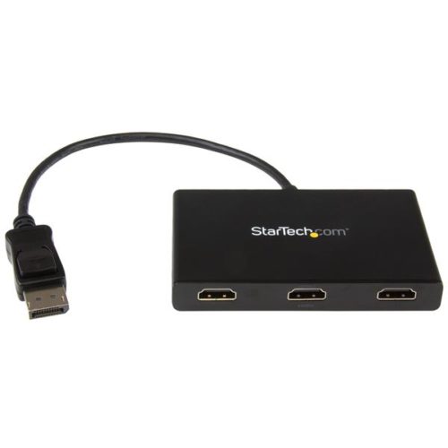 StarTech.com Convertidor DisplayPort - 3x HDMI, Hub MST DP 1.2, Negro A 3 PUERTOS HDMI HUB MST DP 1.2 .