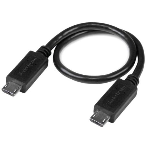 Cable StarTech.com Adaptador USB OTG, Micro USB Macho - Micro USB Macho, 20cm, Negro MICRO USB A MICRO USB .