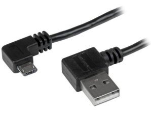 StarTech.com Cable USB A Macho - Micro USB B Macho, Ángulo Derecho, 2 Metros, Negro ACODADO A LA DERECHA .