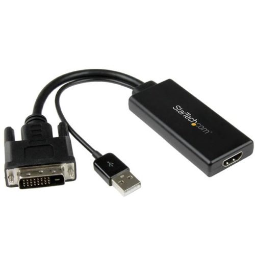 StarTech.com Adaptador de Video DVI a HDMI con Alimentación USB y Audio - 1080p CON ALIMENTACION USB Y AUDIO .