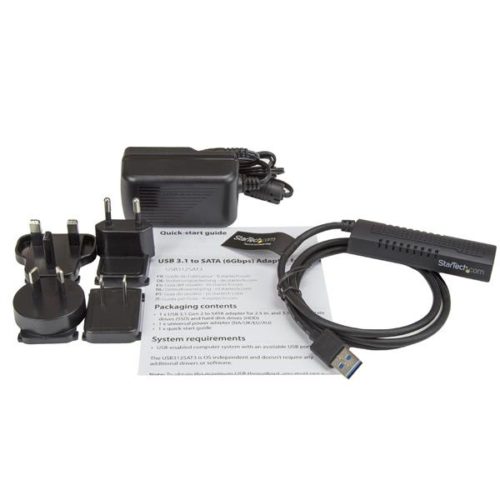 CABLE ADAPTADOR USB 3.1 10GB PARA DISCOS SATA 2.5 Y 3.5 .