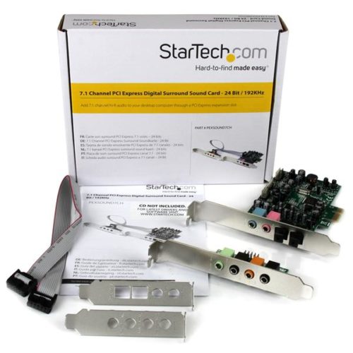 StarTech.com Tarjeta de Sonido con Sonido Envolvente, 7.1, 24-bit, PCI Express 7.1 CANALES 24BIT 192 KHZ