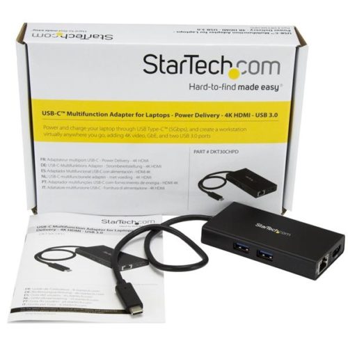 Adaptador StarTech.com USB-C Multifunción para Laptops, 4K HDMI, USB 3.0 PARA LAPTOPS MINI REPLICADOR .