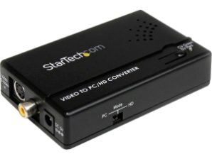 ADAPTADOR CONVERTIDOR S-VIDEO VIDEO COMP Y COMPONENTES A VGA .