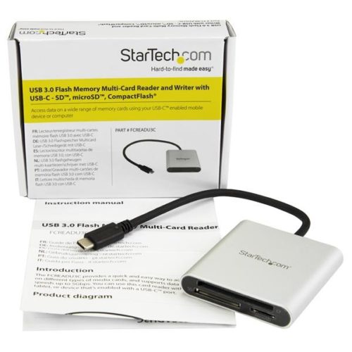 Lector de Memoria SD StarTech.com, USB 3.0, Negro/Plata TARJETAS FLASH SD CF MICROSD .