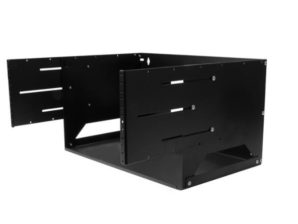 StarTech.com Gabinete para Montaje en Pared con Charola, 4U, Negro CON ESTANTE INCORPORADO 4U