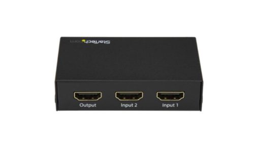 StarTech.com Switch Conmutador HDMI de 2 Puertos, Negro TOS 4K 60HZ ULTRA HD