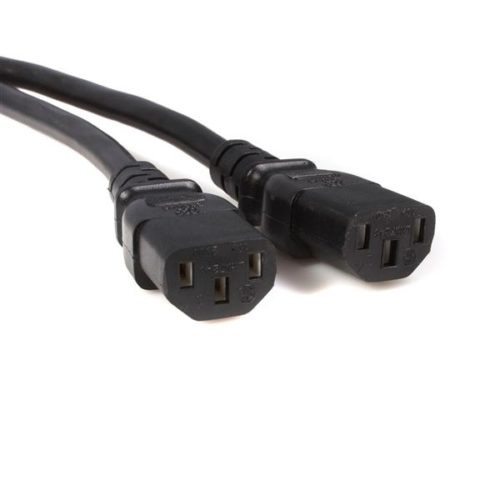 Cable de Poder StarTech.com C14 Macho - 2x C13 Hembra, 3 Metros, Negro .