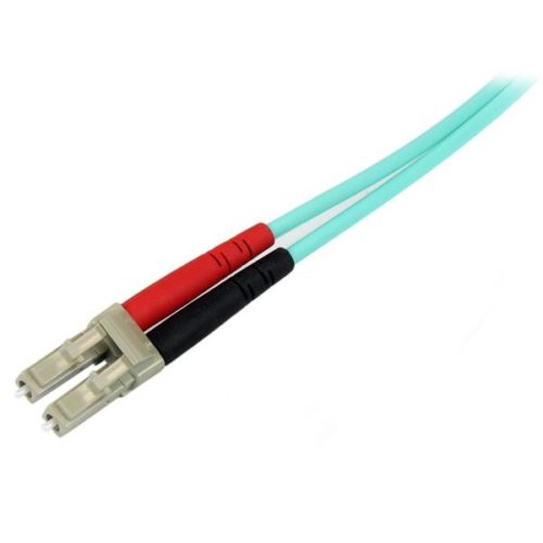 Cable StarTech.com Fibra Óptica Multimodo Dúplex LC Macho - LC Macho, 2 Metros, Turquesa .